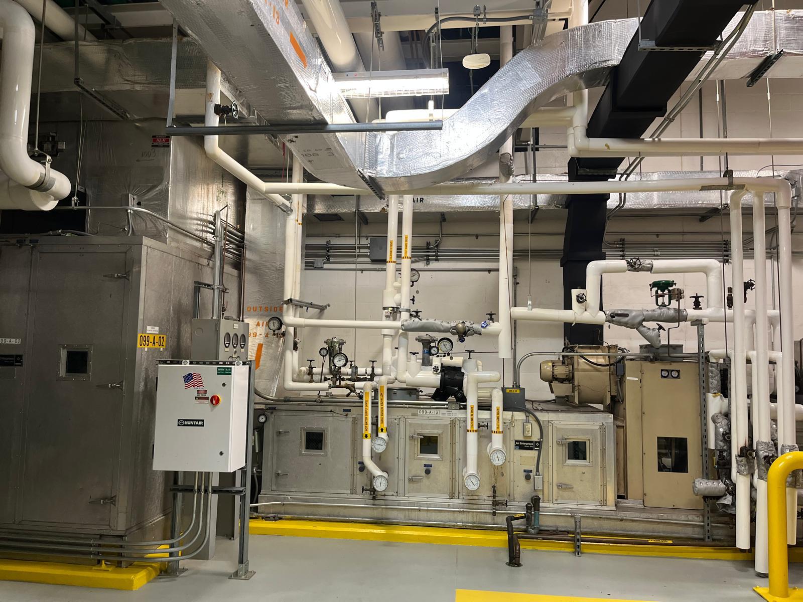 Wide mechanical plant room